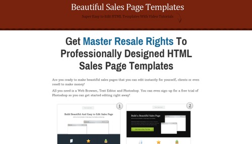 Product picture Sales Page Templates MRR